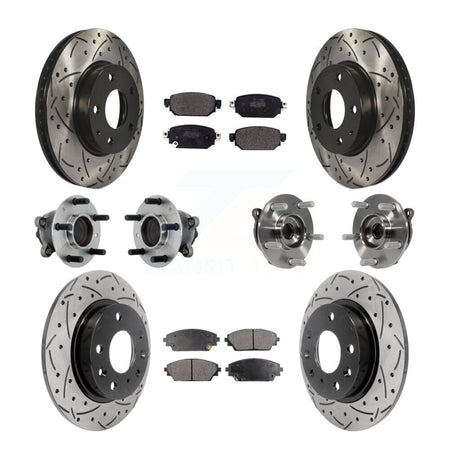 Front Rear Hub Bearing Coated Brake Rotor And Pad Kit (10Pc) For 2019-2021 Mazda CX-3 FWD KBB-131351