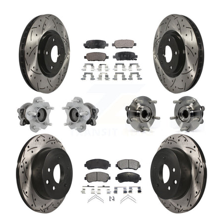 Front Rear Hub Bearing Coat Brake Rotor Pads Kit (10Pc) For Nissan Juke Nismo RS with FWD KBB-131378