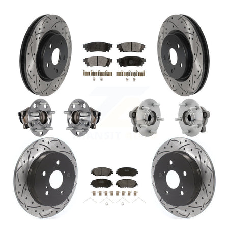 Front Rear Hub Bearings Coated Disc Brake Rotors And Pads Kit (10Pc) For Toyota C-HR KBB-131380