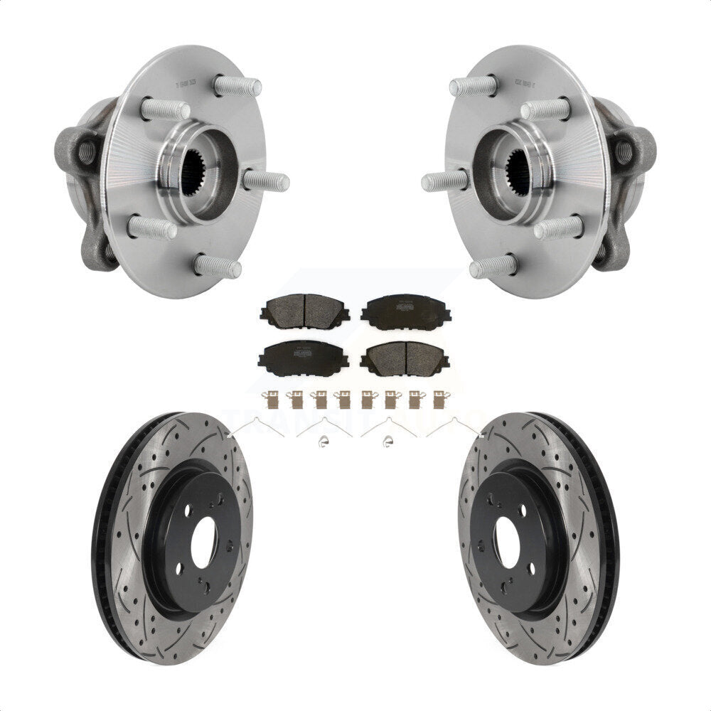 Front Hub Bearing Coat Drill Slot Brake Rotor Pads Kit For Toyota C-HR Lexus UX250h UX200 KBB-131385