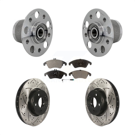 Front Hub Bearing Drill Slot Brake Rotor Pads Kit For Mercedes-Benz C300 E350 C350 SLC300 KBB-131412