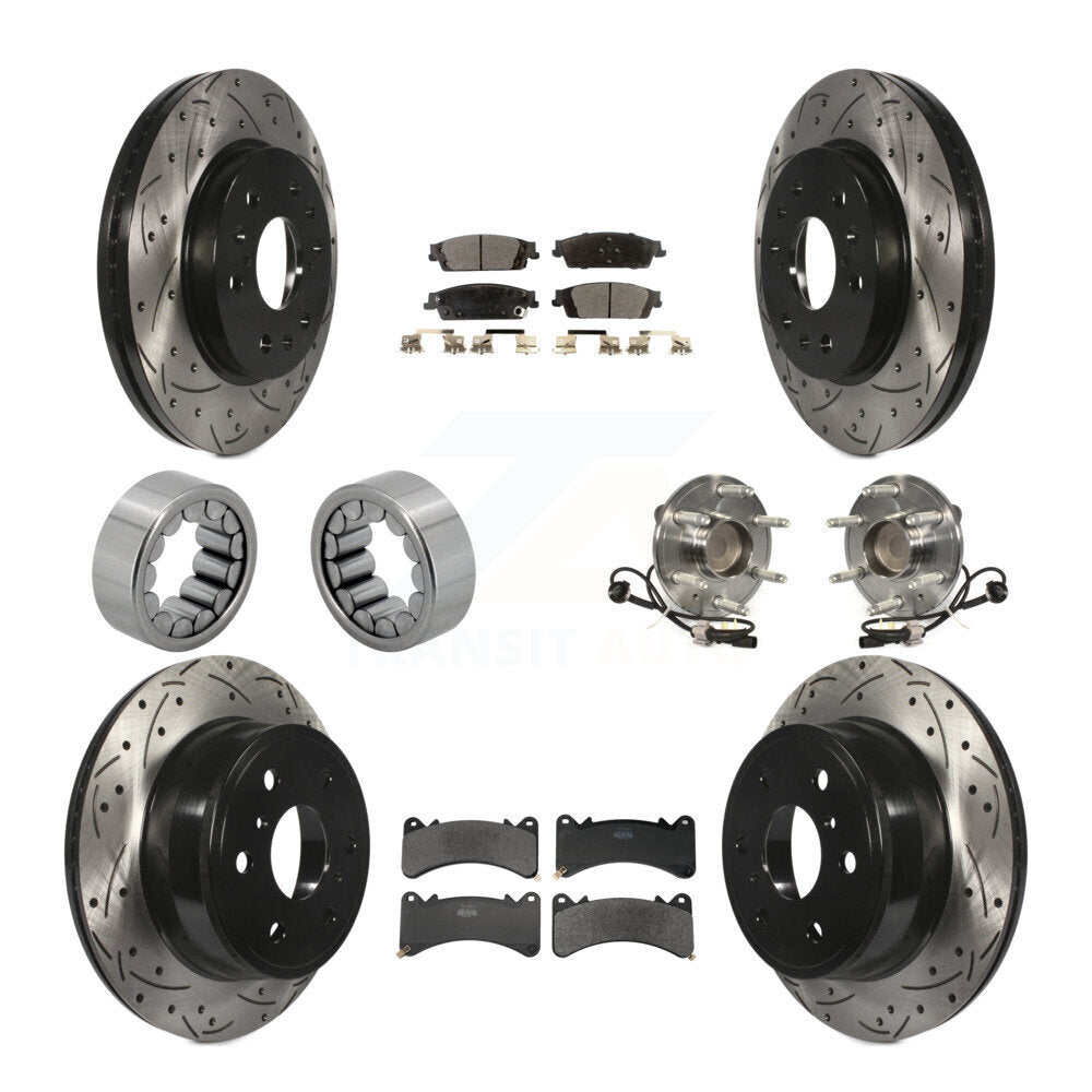 Front Rear Hub Bearing Coat Brake Rotor Pads Shoe Kit (10Pc) For GMC Sierra 1500 Yukon XL KBB-131416