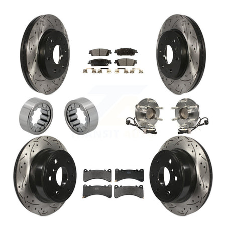 Front Rear Hub Bearing Coat Brake Rotor Pads Shoe Kit (10Pc) For GMC Sierra 1500 Yukon XL KBB-131416