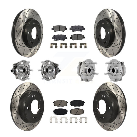 Front Rear Hub Bearing Coat Brake Rotor Pads Kit (10Pc) For 22 Hyundai Kona FWD with 2.0L KBB-131429