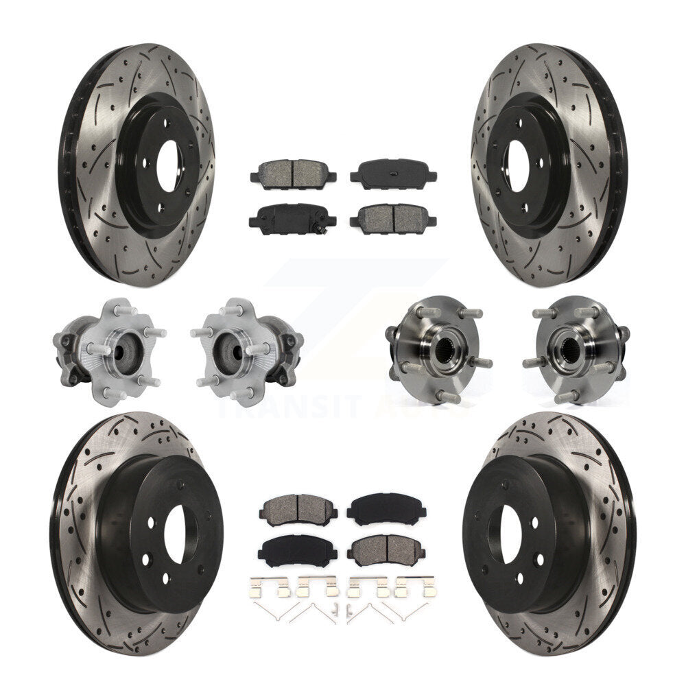 Front Rear Hub Bearing Coat Brake Rotor Pads Kit (10Pc) For Nissan Juke Nismo RS with FWD KBB-131440