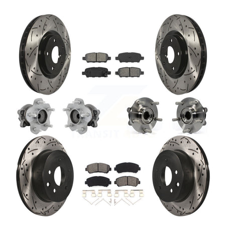 Front Rear Hub Bearing Coat Brake Rotor Pads Kit (10Pc) For Nissan Juke Nismo RS with FWD KBB-131440