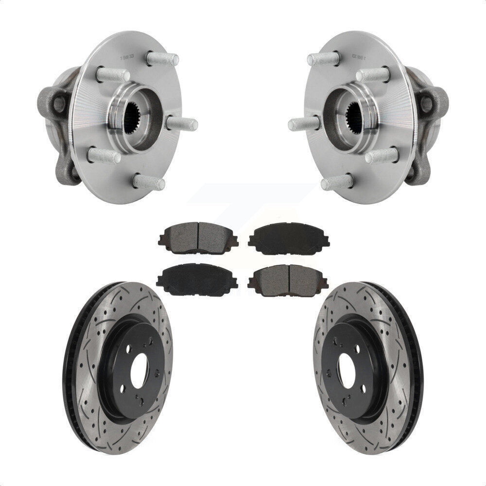 Front Hub Bearing Coat Drill Slot Brake Rotor Pads Kit For Toyota C-HR Lexus UX250h UX200 KBB-131468