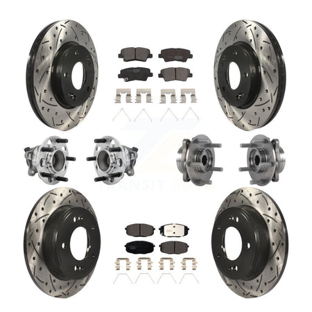 Front Rear Hub Bearing Coated Brake Rotor Pad Kit (10Pc) For Kia Forte Hyundai Elantra GT KBB-131498