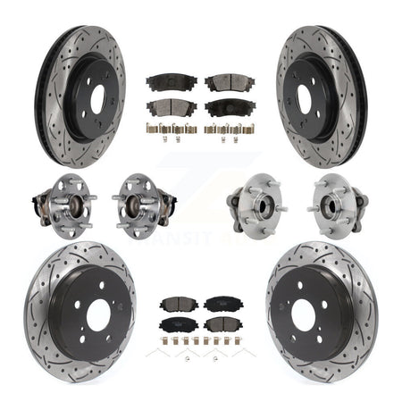 Front Rear Hub Bearing Coated Disc Brake Rotor And Ceramic Pad Kit (10Pc) For Toyota C-HR KBB-131508