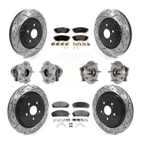 Front Rear Hub Bearing Coat Brake Rotor Pads Kit (10Pc) For Lexus RX350 RX350L RX450h FWD KBB-131521