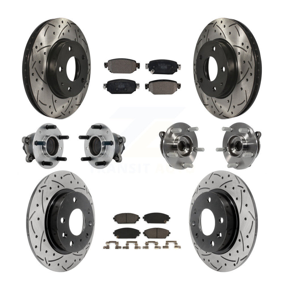 Front Rear Hub Bearing Coated Brake Rotor And Pad Kit (10Pc) For 2019-2021 Mazda CX-3 FWD KBB-131525