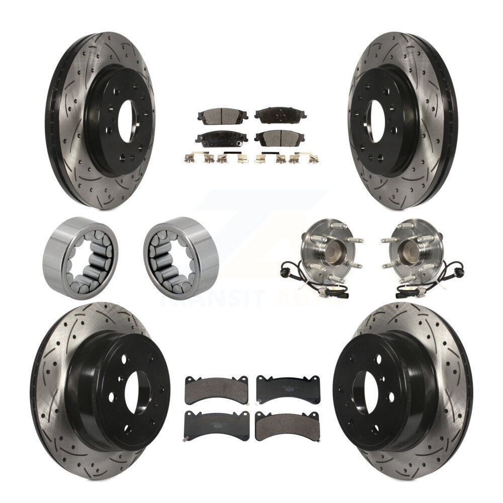 Front Rear Hub Bearing Coat Brake Rotor Pads Shoe Kit (10Pc) For GMC Sierra 1500 Yukon XL KBB-131561