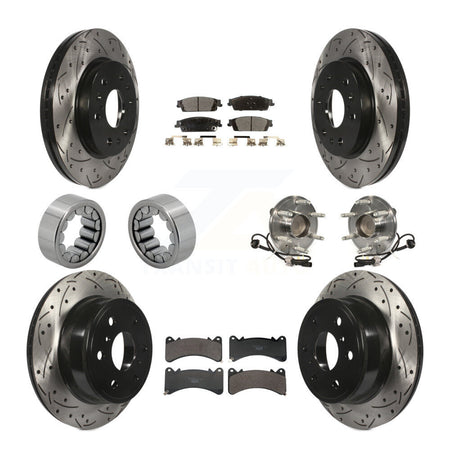 Front Rear Hub Bearing Coat Brake Rotor Pads Shoe Kit (10Pc) For GMC Sierra 1500 Yukon XL KBB-131561