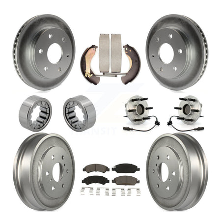 Front Rear Hub Bearing Coated Disc Brake Rotor & Pads Shoe Kit (10Pc) For GMC Sierra 1500 KBB-131567
