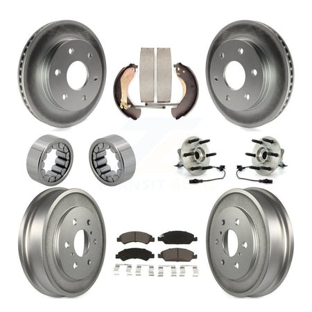 Front Rear Hub Bearing Coated Disc Brake Rotor & Pads Shoe Kit (10Pc) For GMC Sierra 1500 KBB-131568
