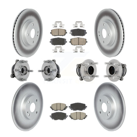 Front Rear Hub Bearings Coated Disc Brake Rotors And Pads Kit (10Pc) For Mazda MX-5 Miata KBB-131571
