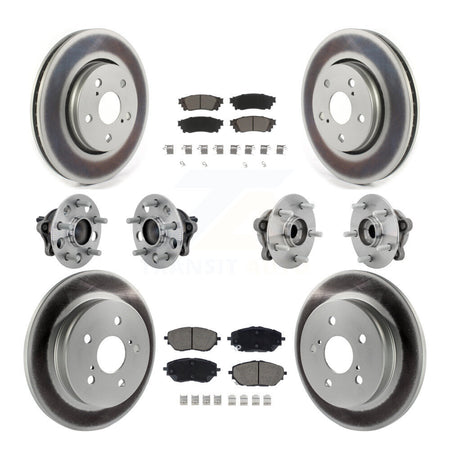 Front Rear Hub Bearing Coated Disc Brake Rotor And Ceramic Pad Kit (10Pc) For Toyota C-HR KBB-131576