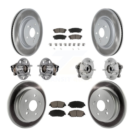 Front Rear Hub Bearing Coated Disc Brake Rotor And Ceramic Pad Kit (10Pc) For Toyota C-HR KBB-131577