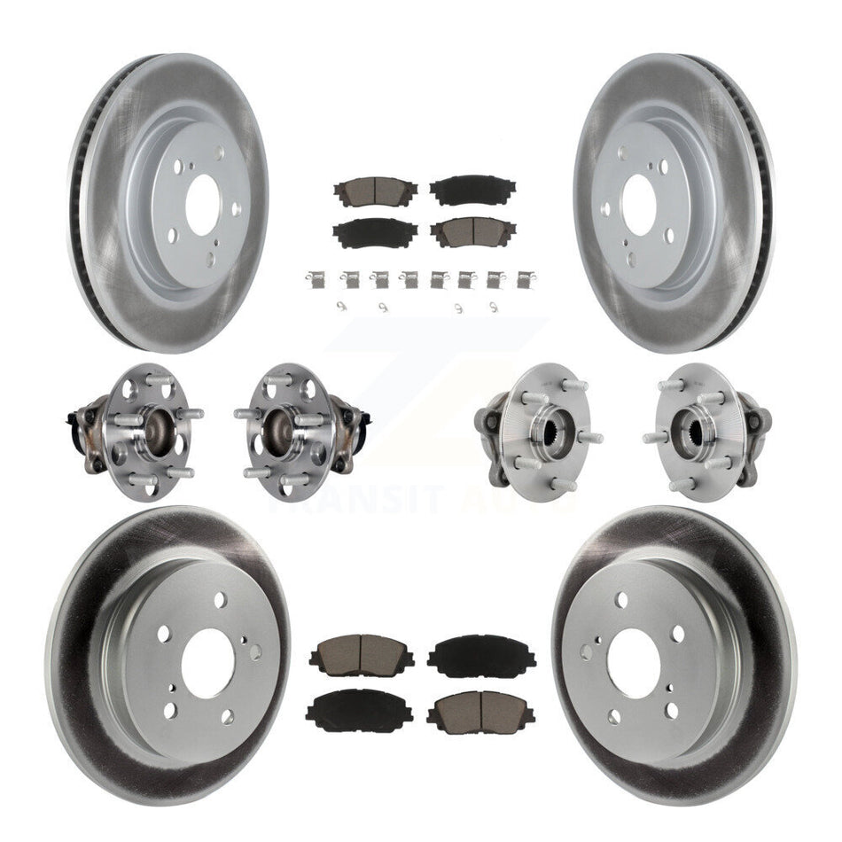 Front Rear Hub Bearing Coated Disc Brake Rotor And Ceramic Pad Kit (10Pc) For Toyota C-HR KBB-131577