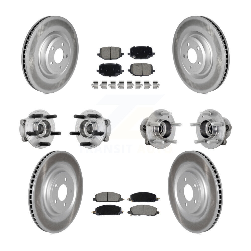 Front Rear Hub Bearing Coated Brake Rotor Pads Kit (10Pc) For Lincoln Aviator Ford Police KBB-131594