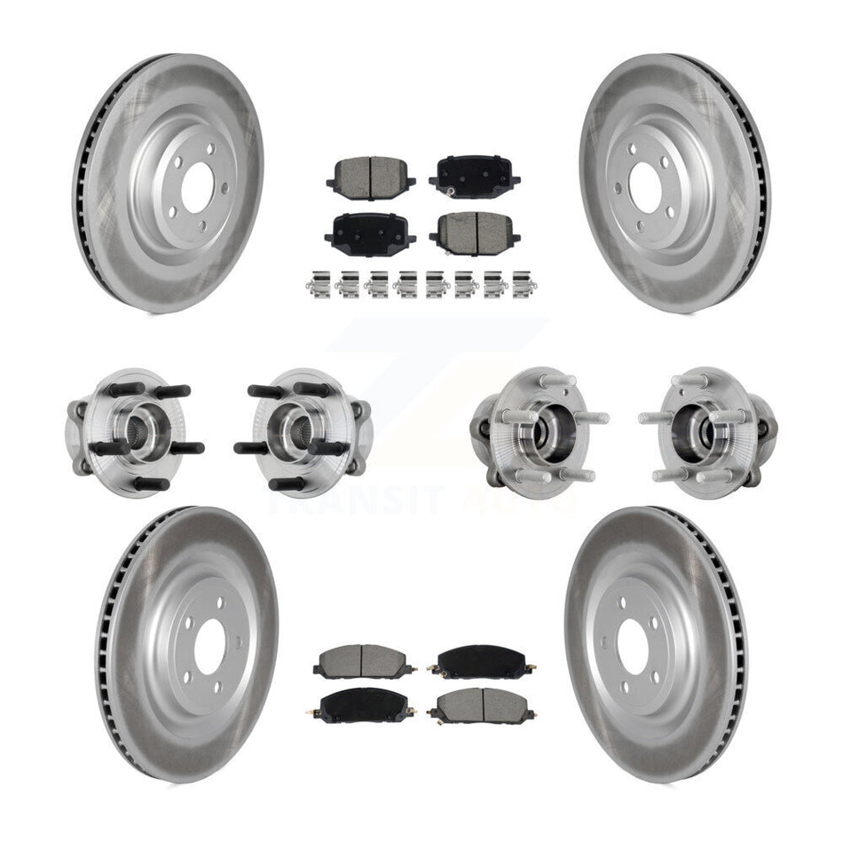 Front Rear Hub Bearing Coated Brake Rotor Pads Kit (10Pc) For Lincoln Aviator Ford Police KBB-131594