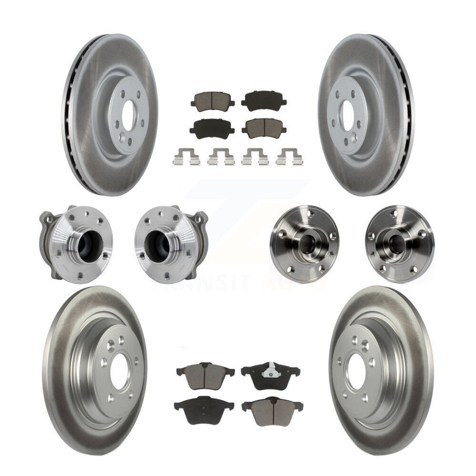 Front Rear Hub Bearings Coated Disc Brake Rotors And Pads Kit (10Pc) For Volvo S60 V70 KBB-131595