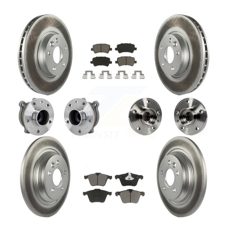 Front Rear Hub Bearing Coated Disc Brake Rotors And Ceramic Pads Kit (10Pc) For Volvo V70 KBB-131598