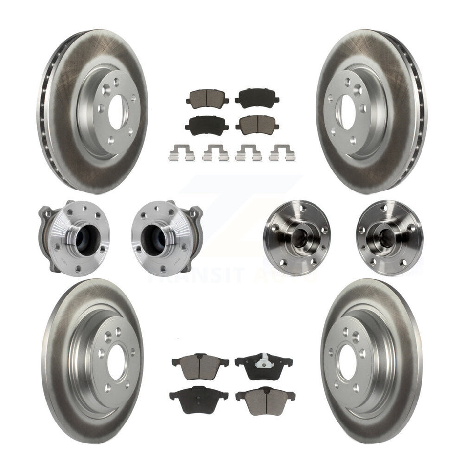 Front Rear Hub Bearing Coated Disc Brake Rotors And Ceramic Pads Kit (10Pc) For Volvo V70 KBB-131598