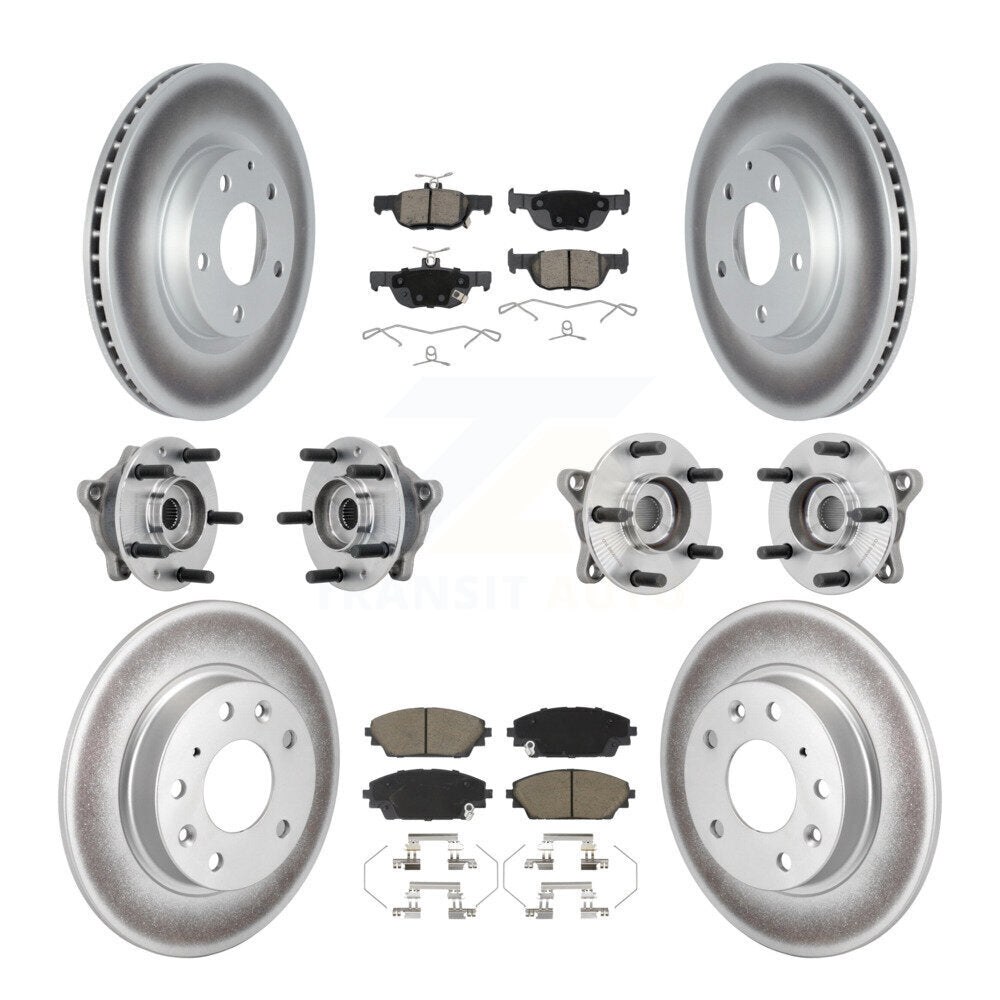 Front Rear Hub Bearing Coated Brake Rotor & Pads Kit (10Pc) For 2020-2022 Mazda CX-30 AWD KBB-131601