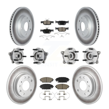 Front Rear Hub Bearing Coated Brake Rotor & Pads Kit (10Pc) For 2020-2022 Mazda CX-30 AWD KBB-131601