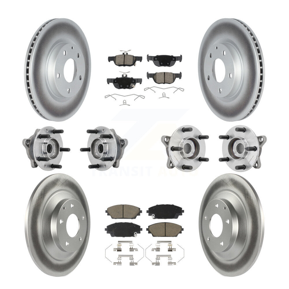 Front Rear Hub Bearing Coated Brake Rotor & Pads Kit (10Pc) For 2020-2022 Mazda CX-30 AWD KBB-131602