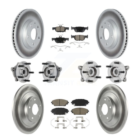 Front Rear Hub Bearing Coated Brake Rotor & Pads Kit (10Pc) For 2020-2022 Mazda CX-30 AWD KBB-131602