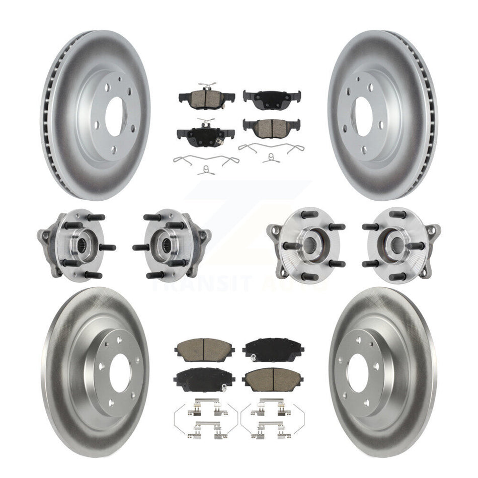 Front Rear Hub Bearing Coated Brake Rotor & Pads Kit (10Pc) For 2020-2022 Mazda CX-30 AWD KBB-131602