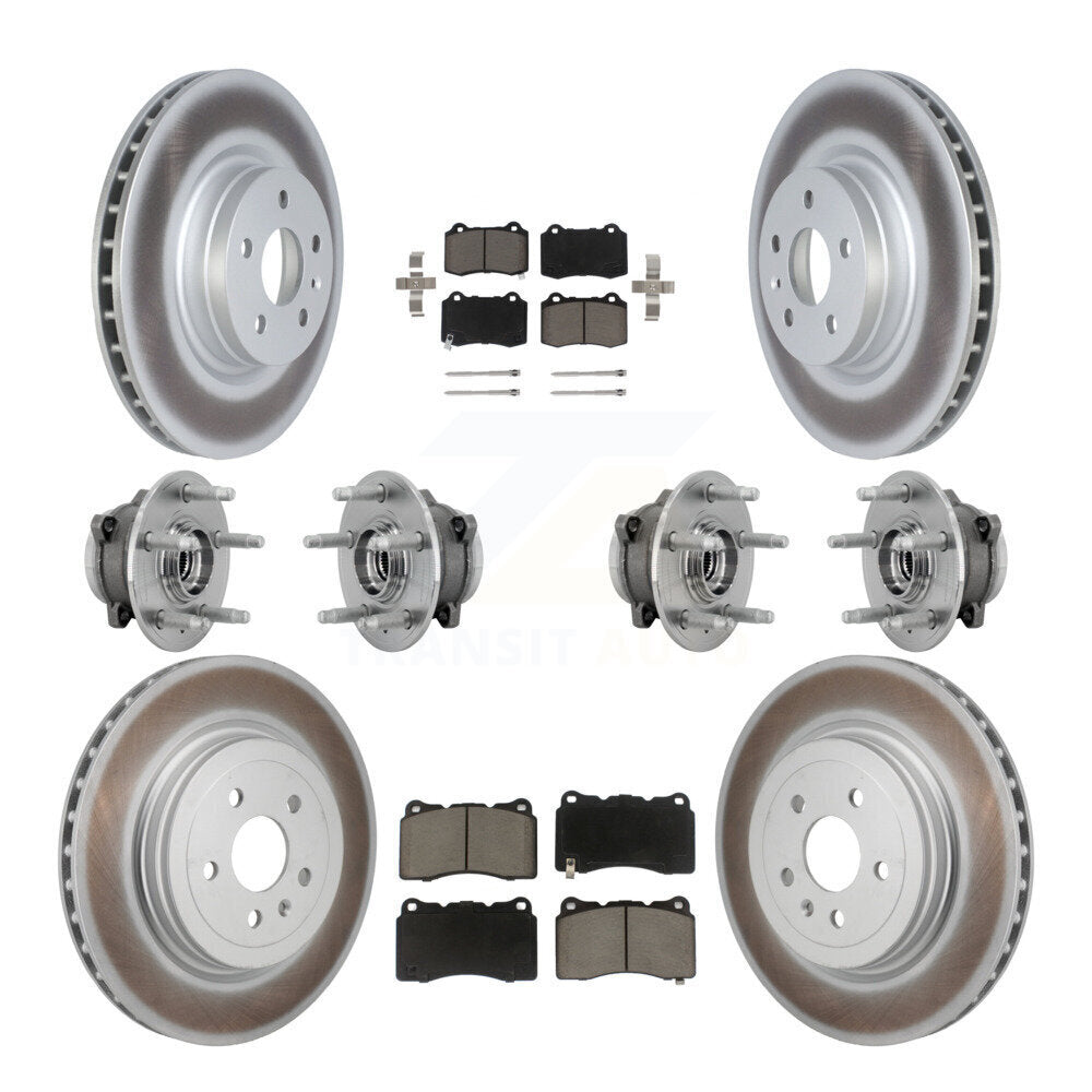 Front Rear Hub Bearings Coated Disc Brake Rotors And Ceramic Pads Kit (10Pc) For Tesla S KBB-131603