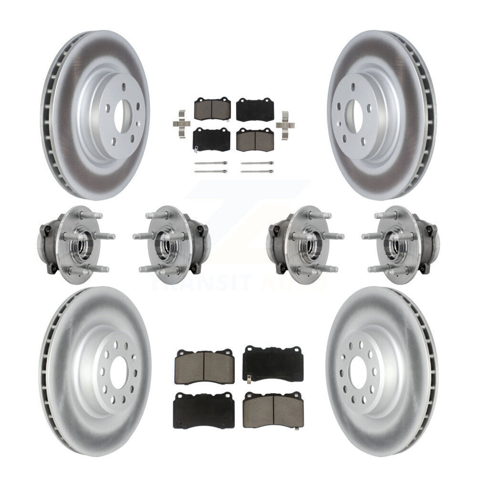 Front Rear Hub Bearing Coated Disc Brake Rotor Pad Kit (10Pc) For 2016 Tesla S From 04 16 KBB-131604