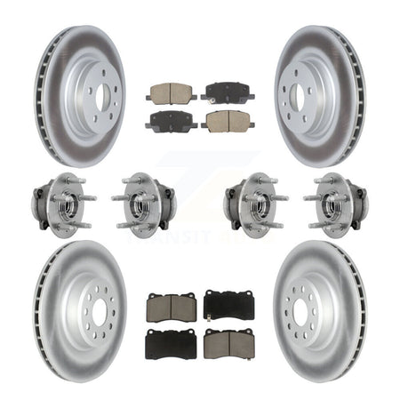 Front Rear Hub Bearing Coated Disc Brake Rotor And Pad Kit (10Pc) For 2017-2019 Tesla X S KBB-131605