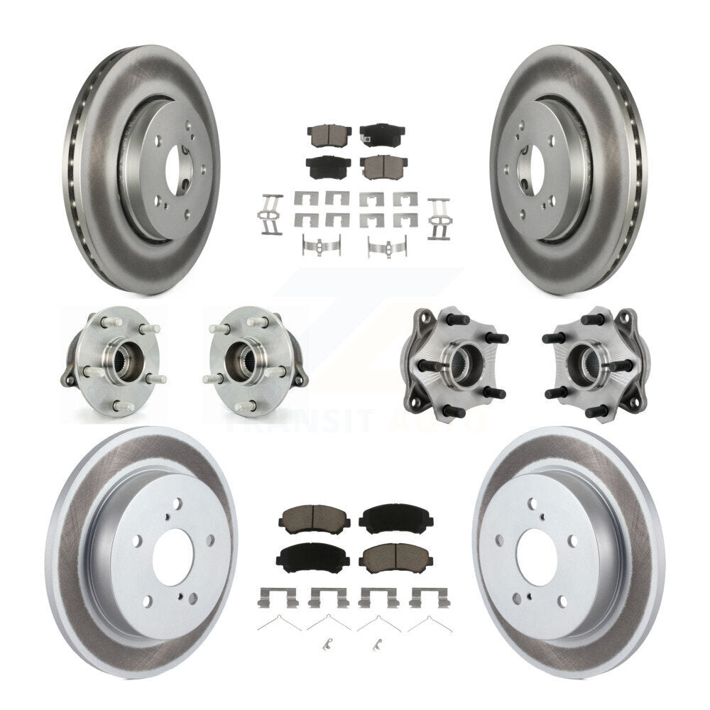 Front Rear Hub Bearing Coated Brake Rotor Pad Kit (10Pc) For 2010-2013 Suzuki Kizashi AWD KBB-131612