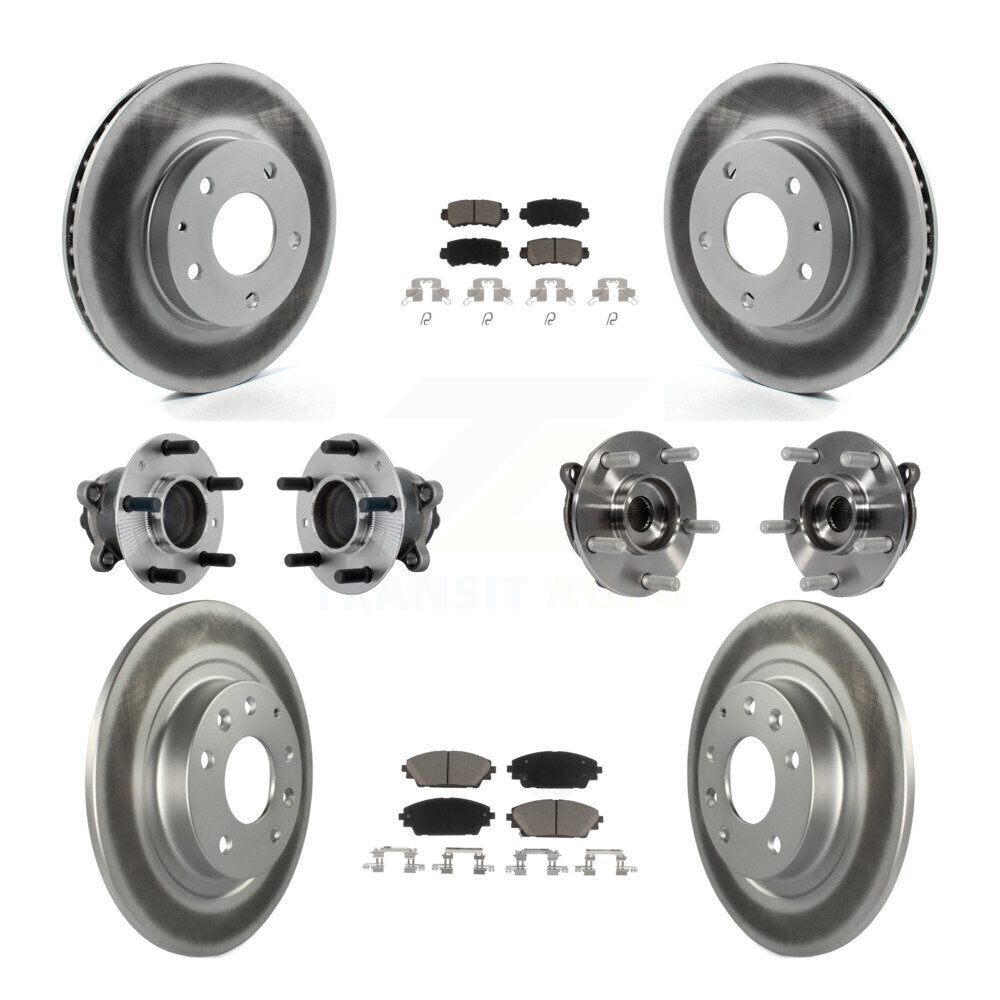 Front Rear Hub Bearing Coated Brake Rotor And Pad Kit (10Pc) For 2016-2018 Mazda CX-3 FWD KBB-131613