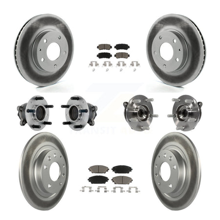 Front Rear Hub Bearing Coated Brake Rotor And Pad Kit (10Pc) For 2016-2018 Mazda CX-3 FWD KBB-131613