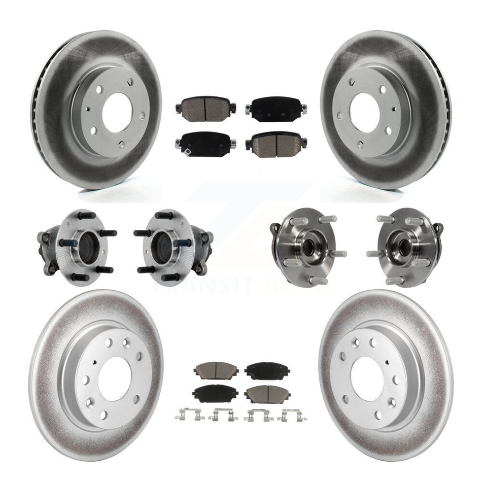 Front Rear Hub Bearing Coated Brake Rotor And Pad Kit (10Pc) For 2019-2021 Mazda CX-3 FWD KBB-131614