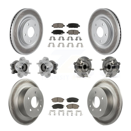 Front Rear Hub Bearing Coated Disc Brake Rotor And Ceramic Pad Kit (10Pc) For Nissan Juke KBB-131615