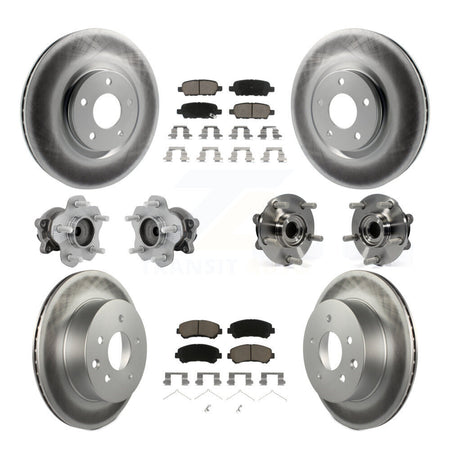 Front Rear Hub Bearing Coat Brake Rotor Pads Kit (10Pc) For Nissan Juke Nismo RS with FWD KBB-131616