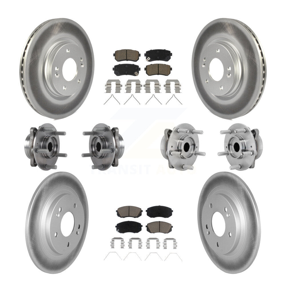 Front Rear Hub Bearing Coated Disc Brake Rotor Pad Kit (10Pc) For Hyundai Kona Kia Seltos KBB-131625