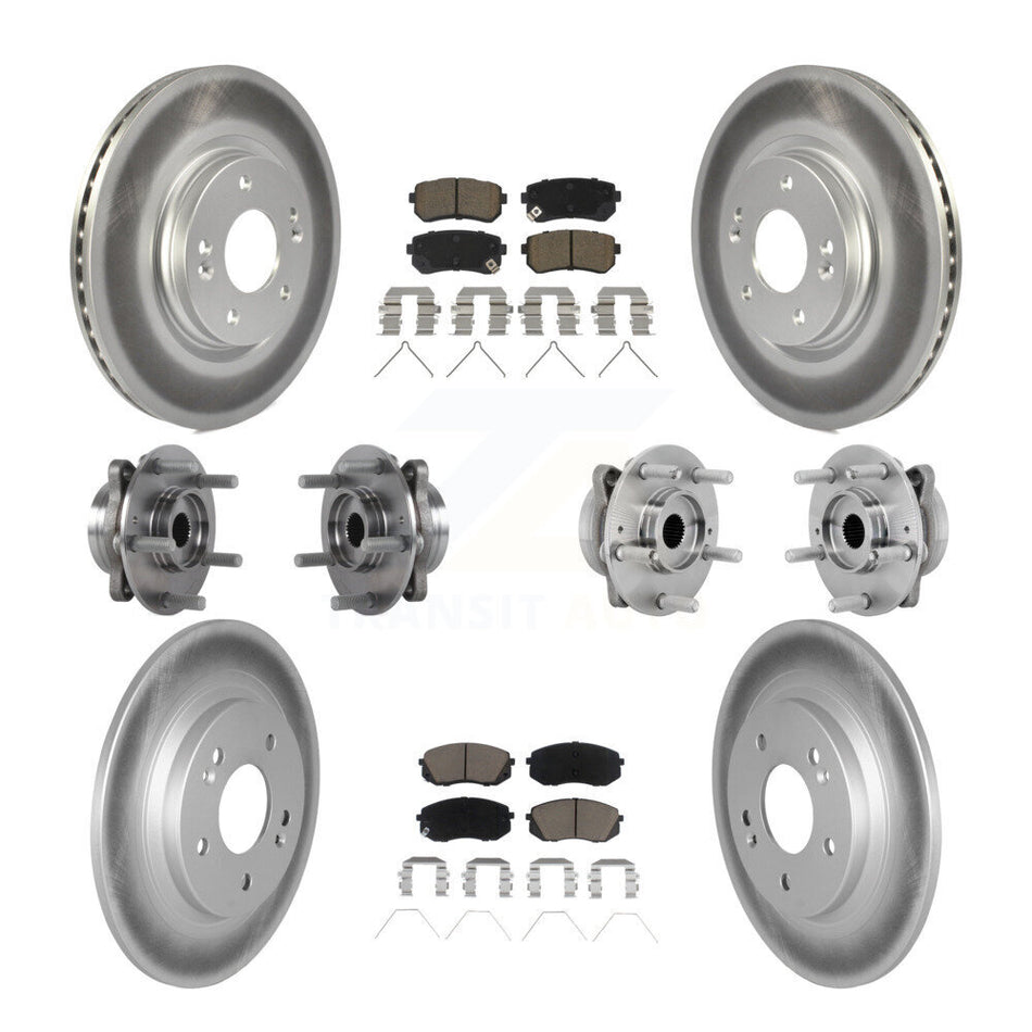Front Rear Hub Bearing Coated Disc Brake Rotor Pad Kit (10Pc) For Hyundai Kona Kia Seltos KBB-131625