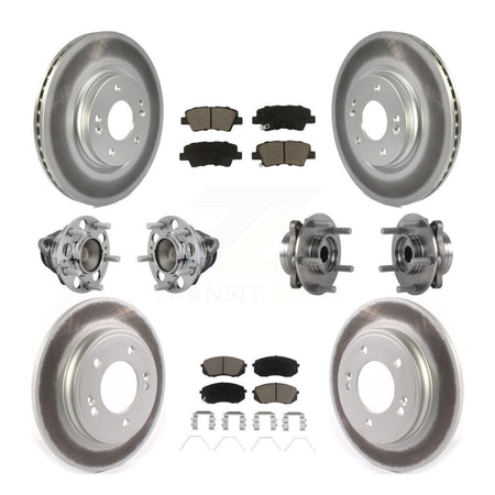 Front Rear Hub Bearing Coated Brake Rotor & Pad Kit (10Pc) For Kia Forte Hyundai Veloster KBB-131628