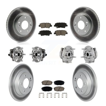 Front Rear Hub Bearing Coat Brake Rotor Pads Kit (10Pc) For 22 Hyundai Kona FWD with 1.6L KBB-131635
