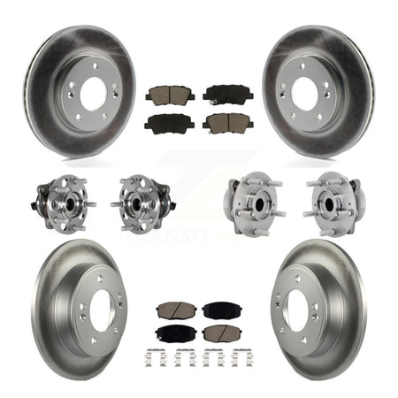 Front Rear Hub Bearing Coat Brake Rotor Pads Kit (10Pc) For 22 Hyundai Kona FWD with 2.0L KBB-131636
