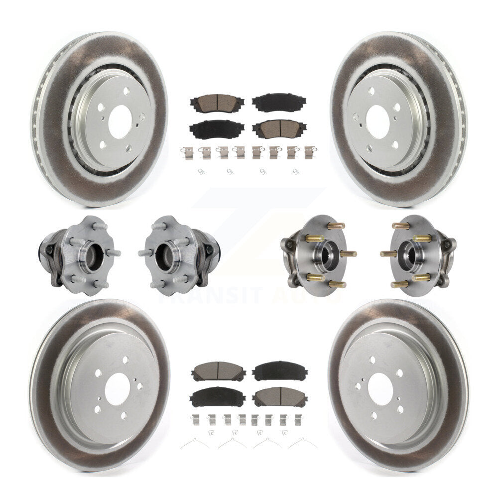 Front Rear Hub Bearing Coat Brake Rotor Pads Kit (10Pc) For Lexus RX350 RX350L RX450h FWD KBB-131640