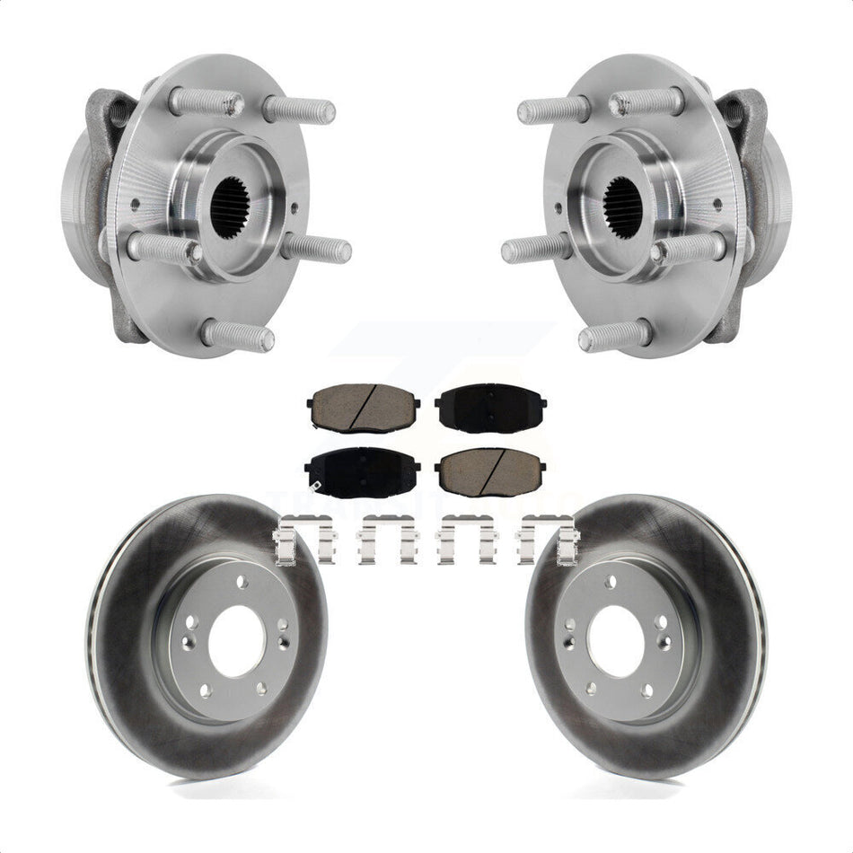 Front Hub Bearing Assembly Coated Disc Brake Rotor & Pads Kit For Hyundai Kona Kia Seltos KBB-131643