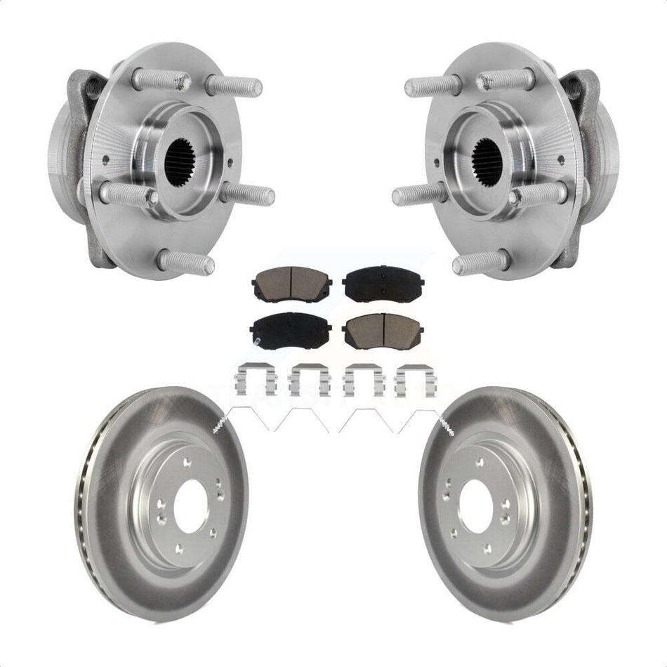 Front Hub Bearing Assembly Coated Disc Brake Rotor & Pads Kit For Hyundai Kona Kia Seltos KBB-131644